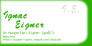 ignac eigner business card